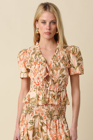 Haven Top in Peach Multi