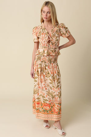 Haven Top in Peach Multi