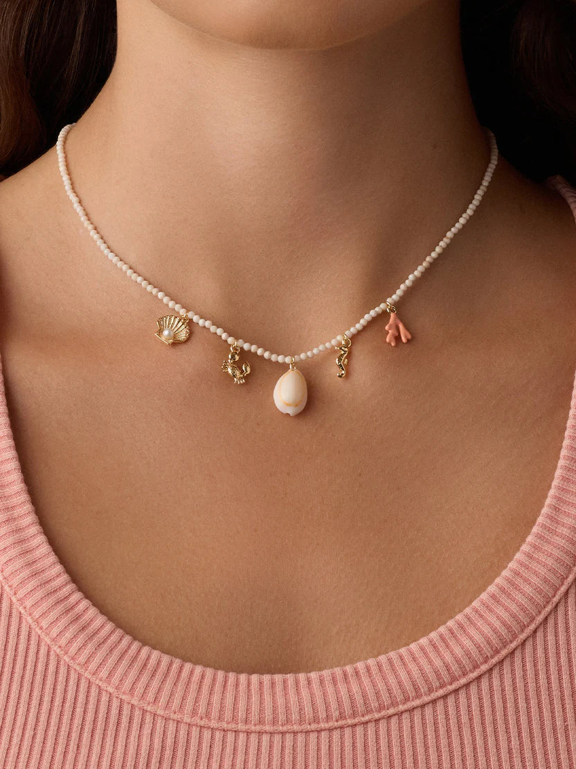 Gorjana Ocean Mini Charm Necklace in Gold