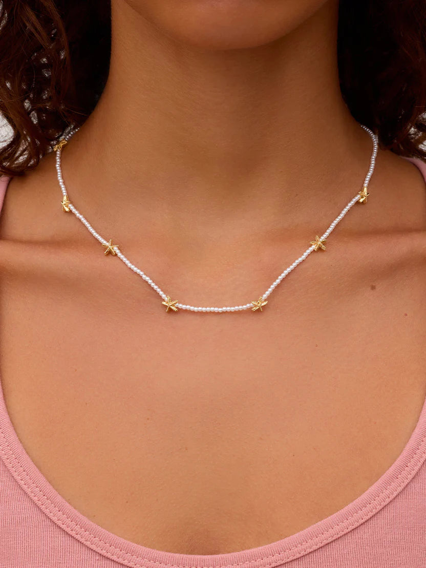 Gorjana Starfish Pearl Necklace