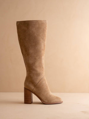 The Shiloh | Latte Knee High Block Heel Fall Boot