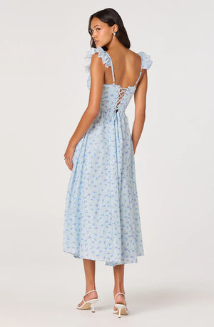 ASTR The Label Wedelia Dress in Blue Floral