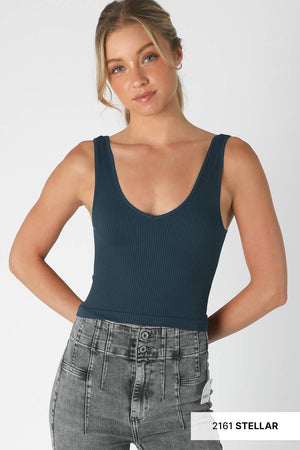 NIKIBIKI V Neck Ribbed Crop Top