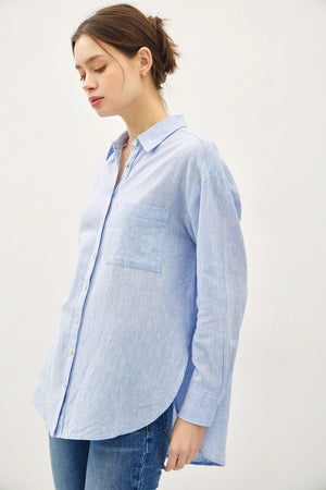 Chanley Button Down in Chambray