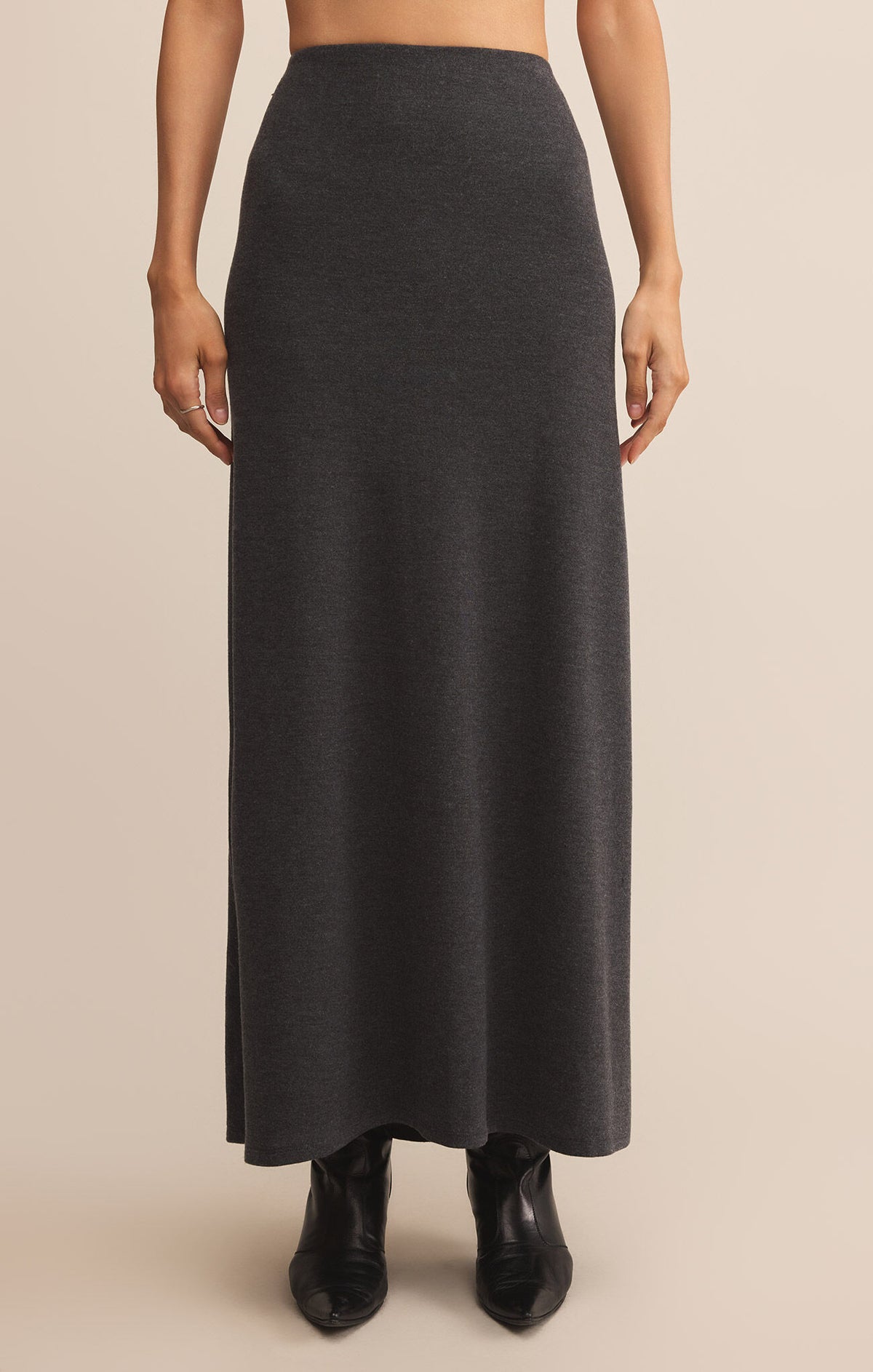 Z Supply Demure Charcoal Maxi Skirt