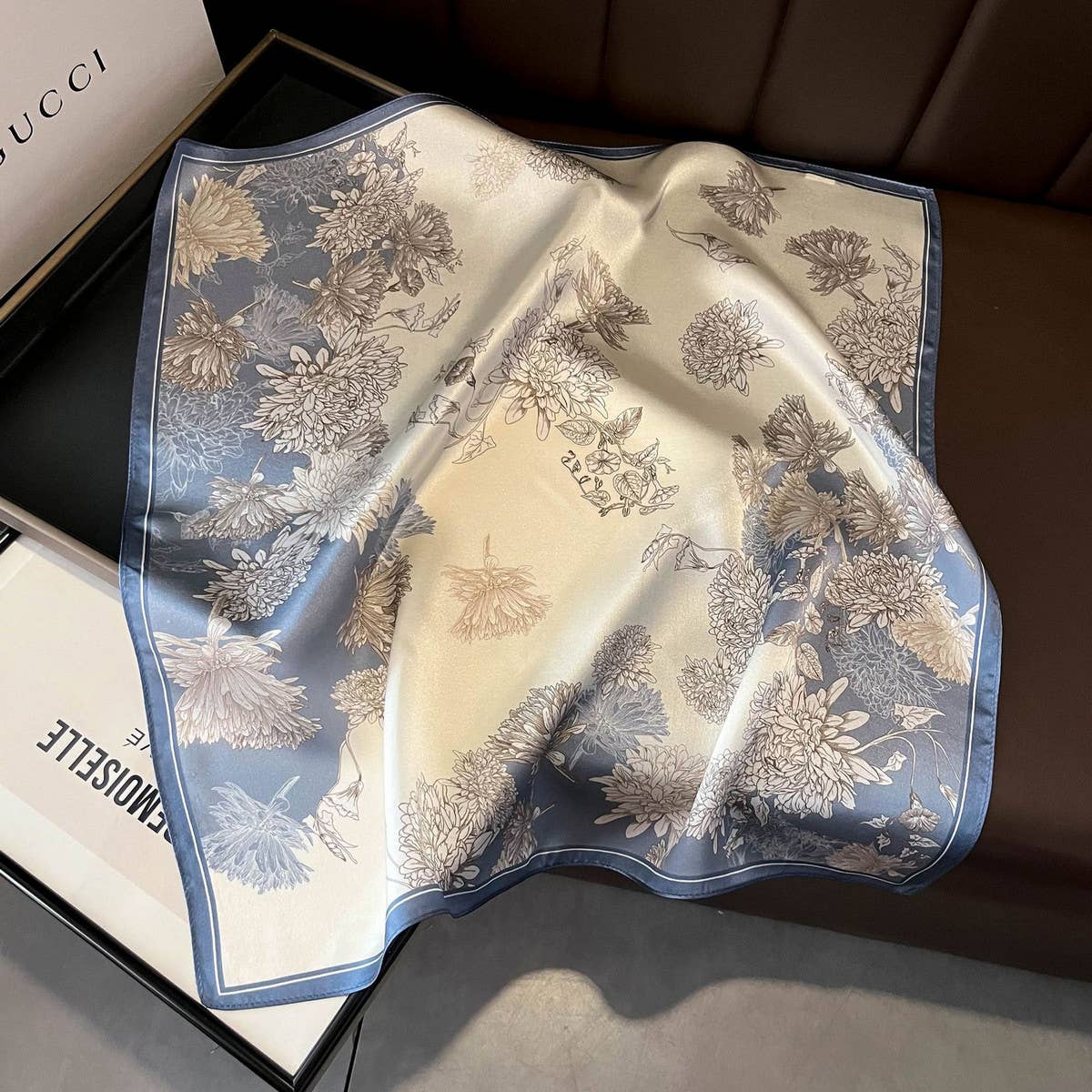 100% Mulberry Silk Square Scarf for Hair &amp; Neck_CWASC0564