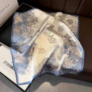 100% Mulberry Silk Square Scarf for Hair & Neck_CWASC0564