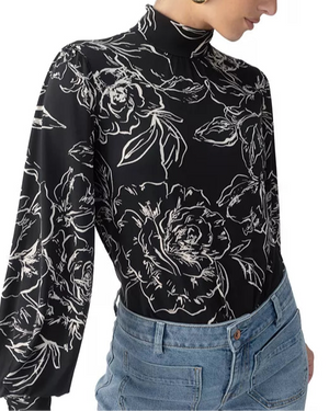 Sanctuary On The Spot Black Floral Blouse