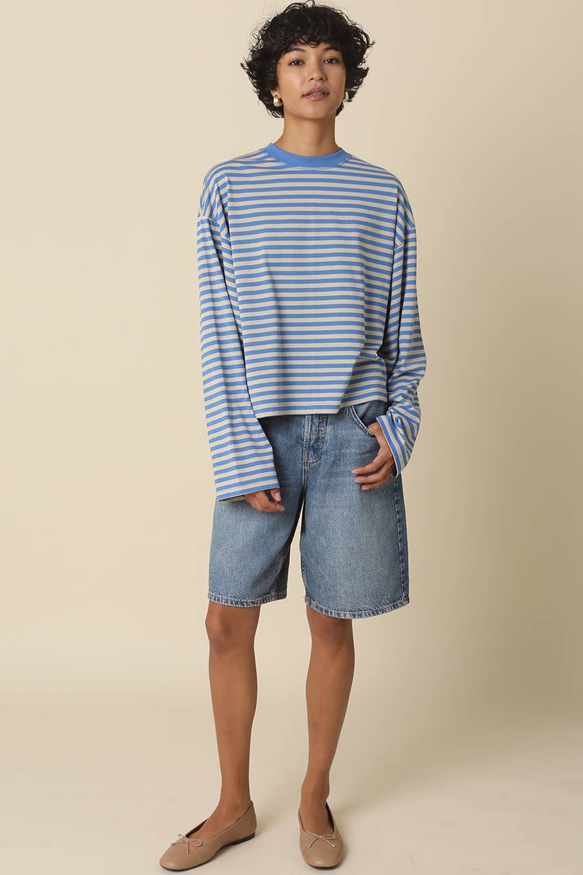 Anna Stripe Long-Sleeve Top