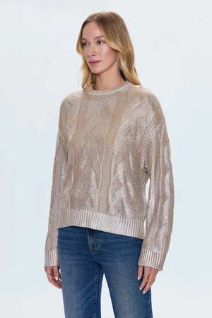 Pistola Everly Cable Gold Gilded Castle Metallic Sweater