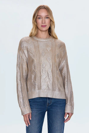 Pistola Everly Cable Gold Gilded Castle Metallic Sweater