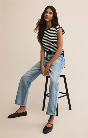 Z Supply STRIPE CAMINO Black TOP
