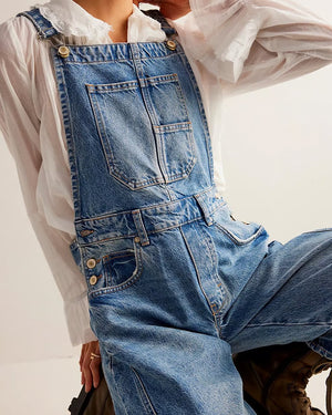 Free People Good Luck Barrel Overalls