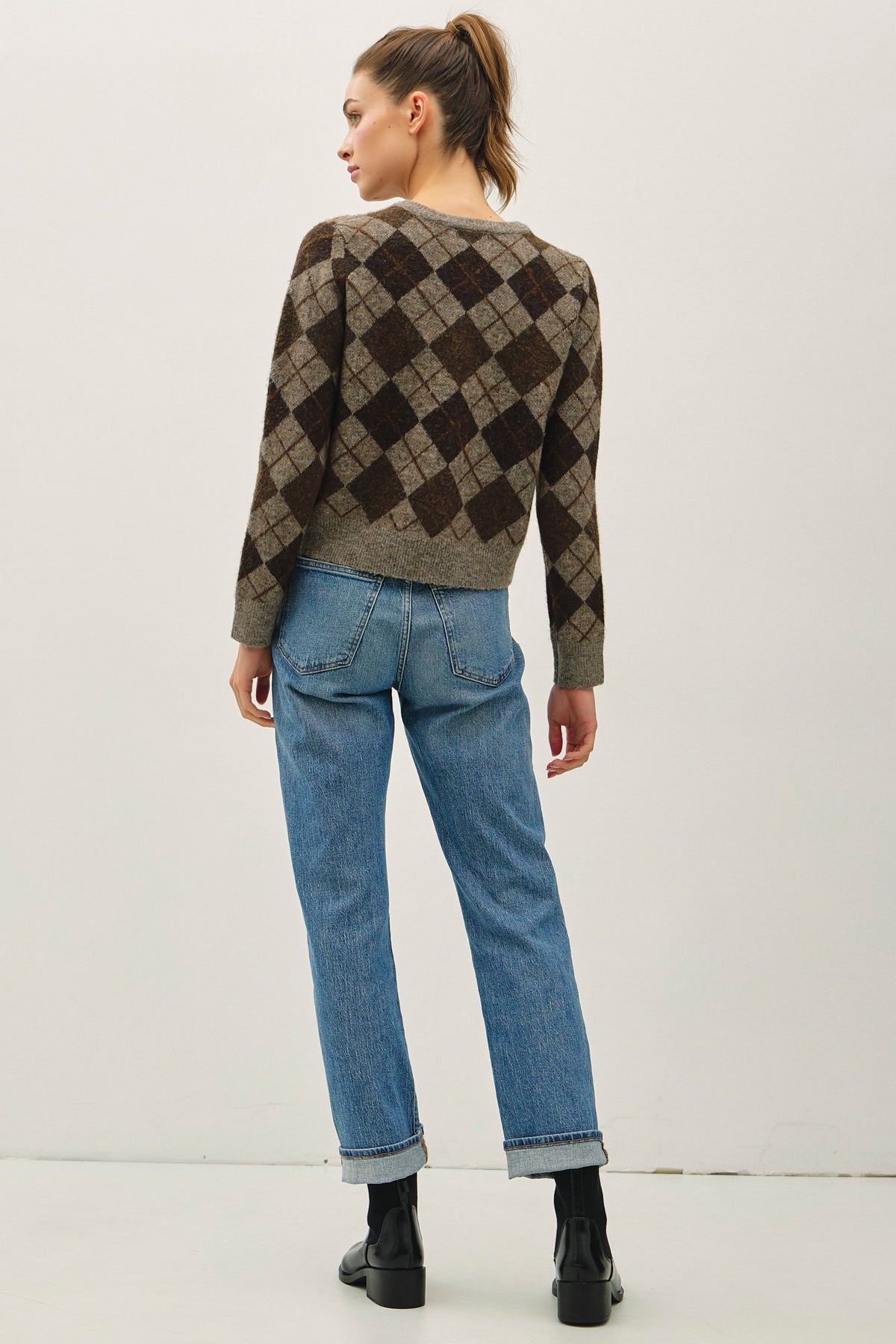 Colette Cardigan Argile Brown Wool Sweater