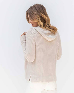 Cotton Fisherman Hoodie in Oatmeal