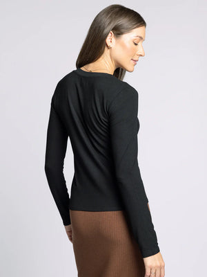 Solara black Henley Top