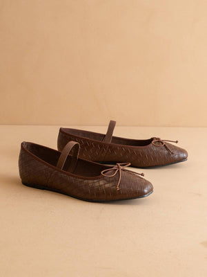 The Logan Coffee Woven Ballet Flat