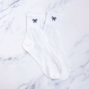 Women's Sheer Stripe Bow Socks