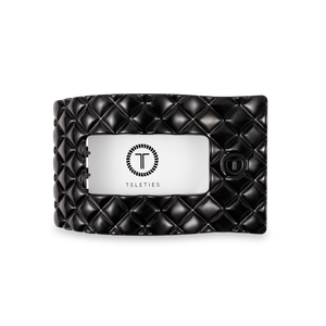 Flat Rectangle Hair Clip | Medium | Jet Black Quilted