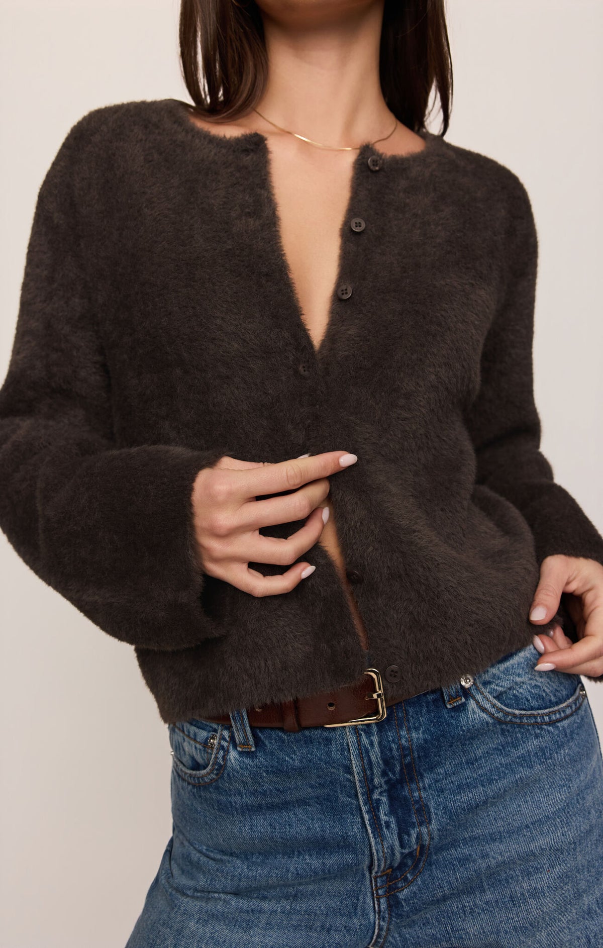 Z Supply Winterglow Fluffy Cardigan in Cocoa Bean