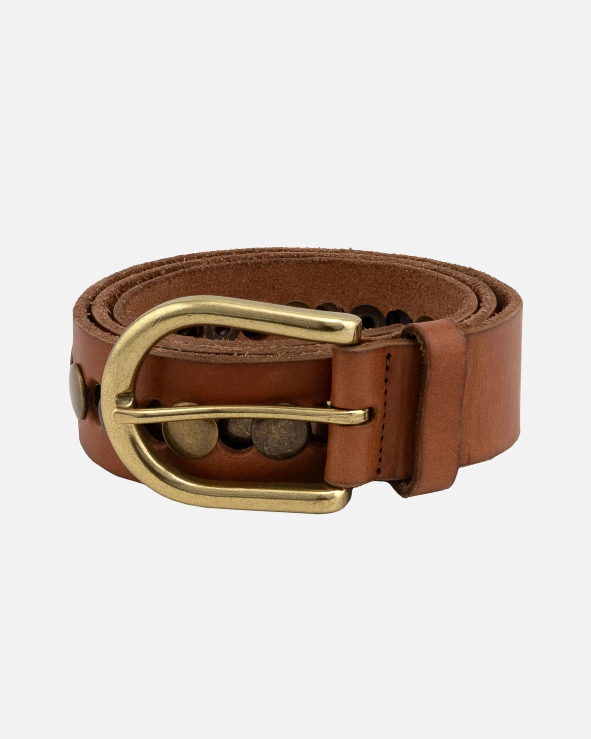 Jasmyn Studded Western Belt in Cognac