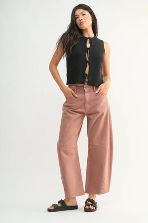 Just Black Denim Clay Barrel Jean