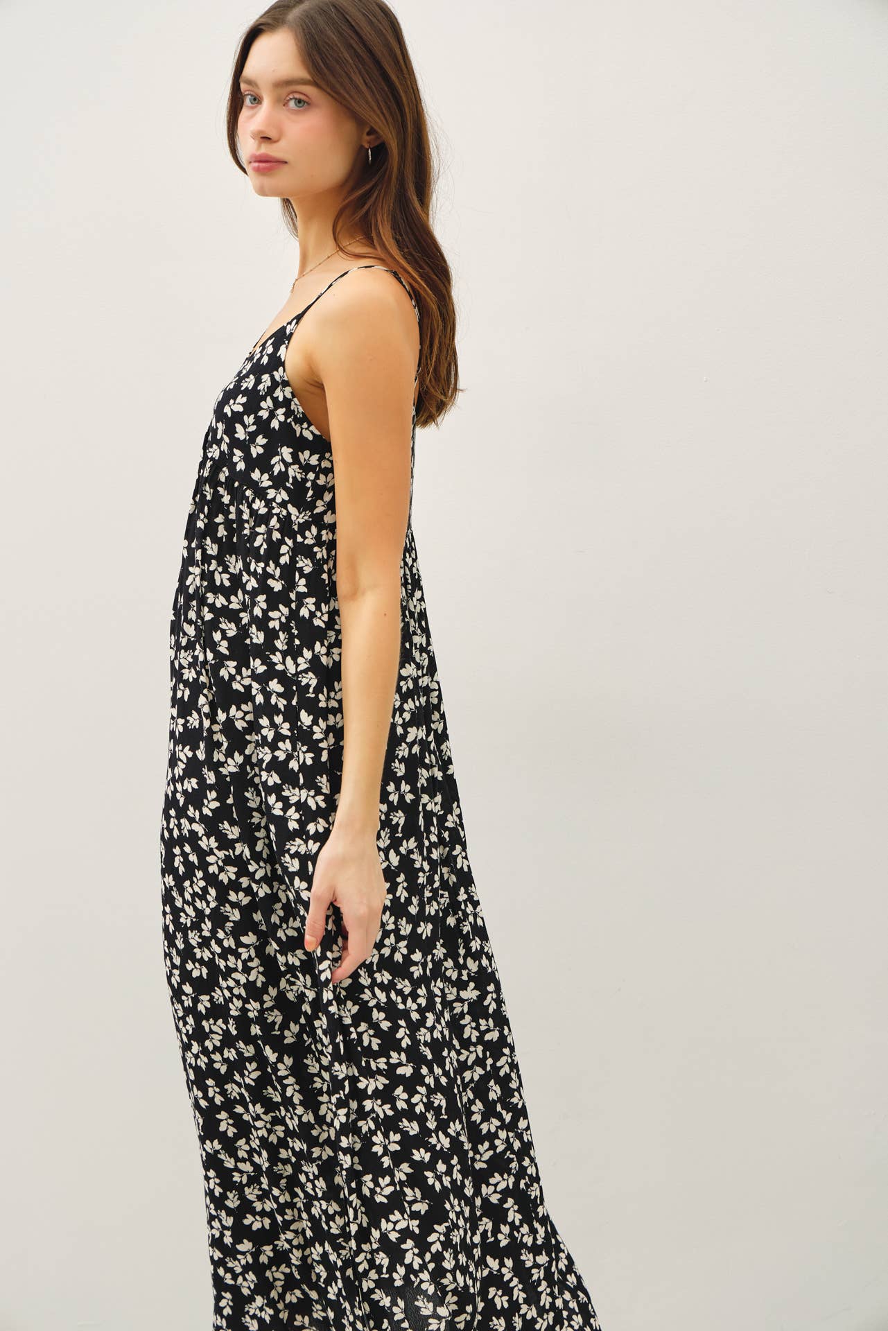 Maeve Black Floral Maxi Dress