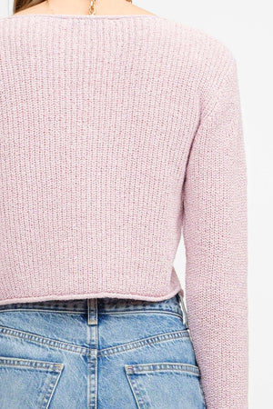 Crissy Tie-Front Knit Blouse