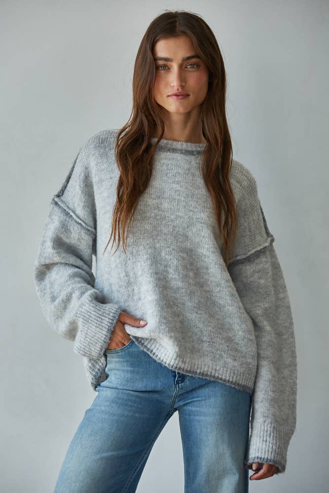 Hope Grey Crewneck Sweater