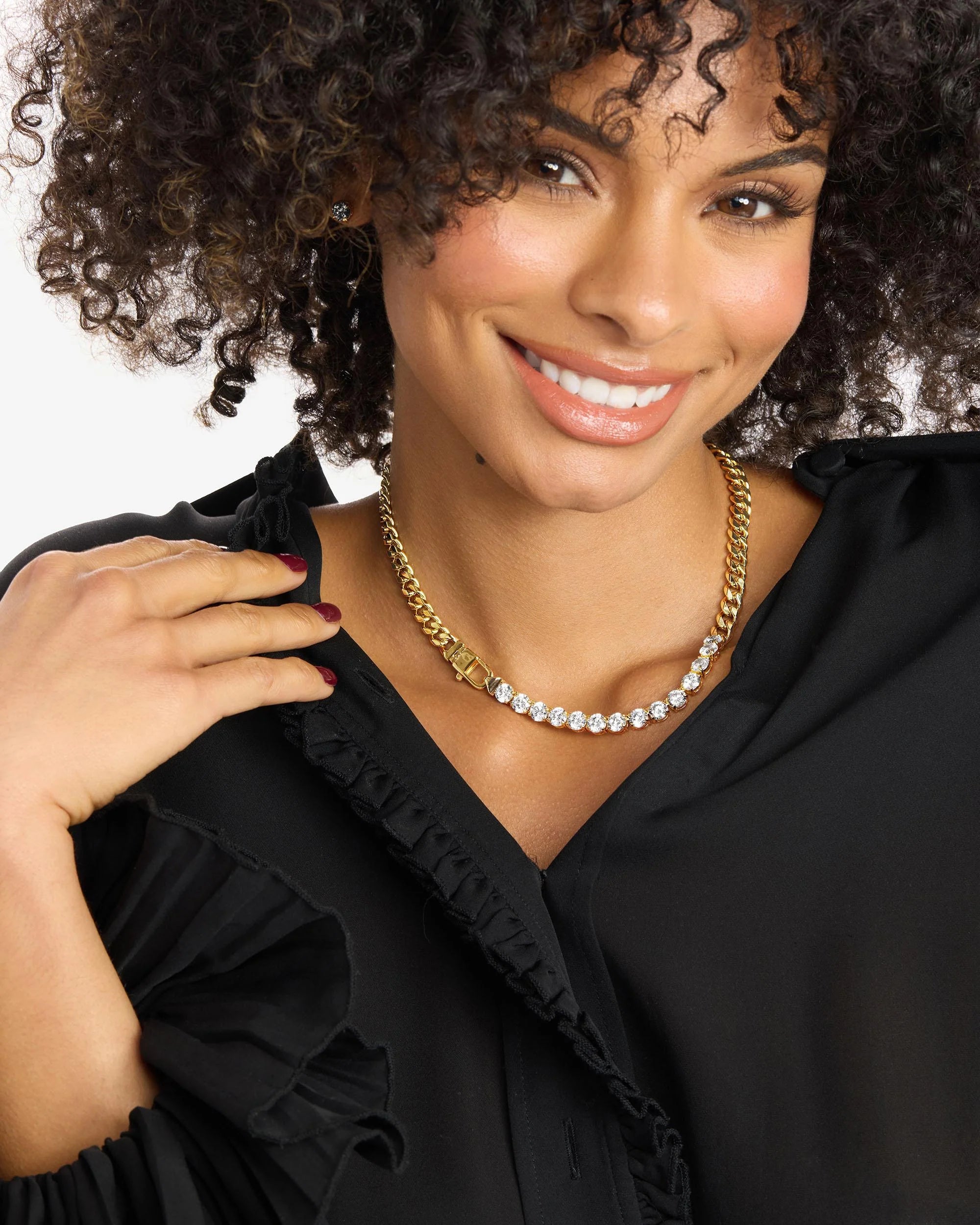 Melinda Maria Julian REALLY Loves Diamonds Necklace 16' in Gold White