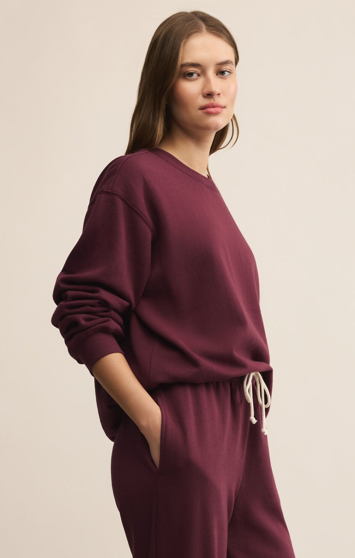 Z SUPPLY Boyfriend Sweater in Merlot