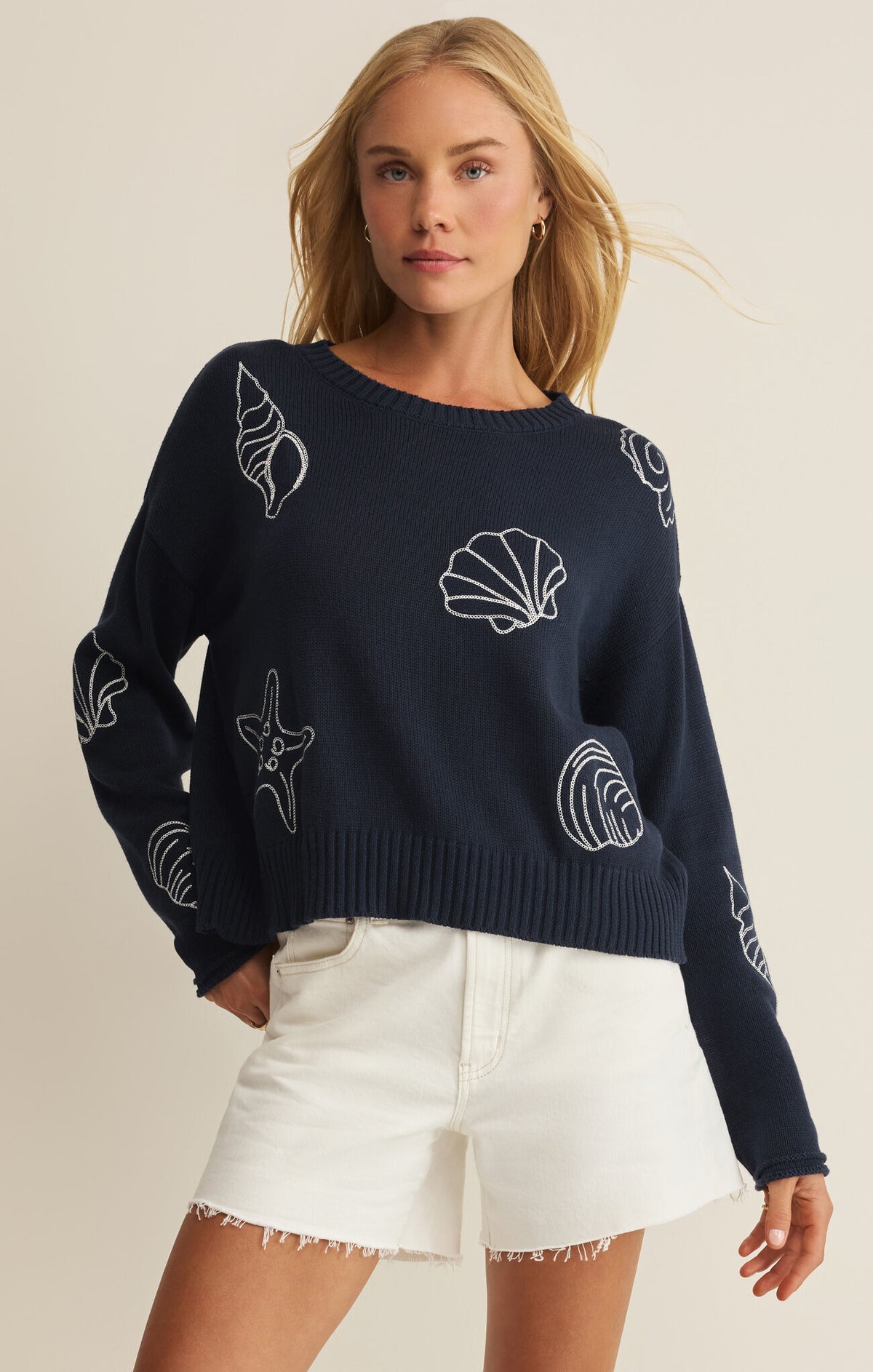 Z Supply Paradise Reef Sienna Sweater in Navy