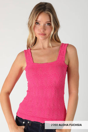NIKIBIKI Lace Textured Square Tank Top