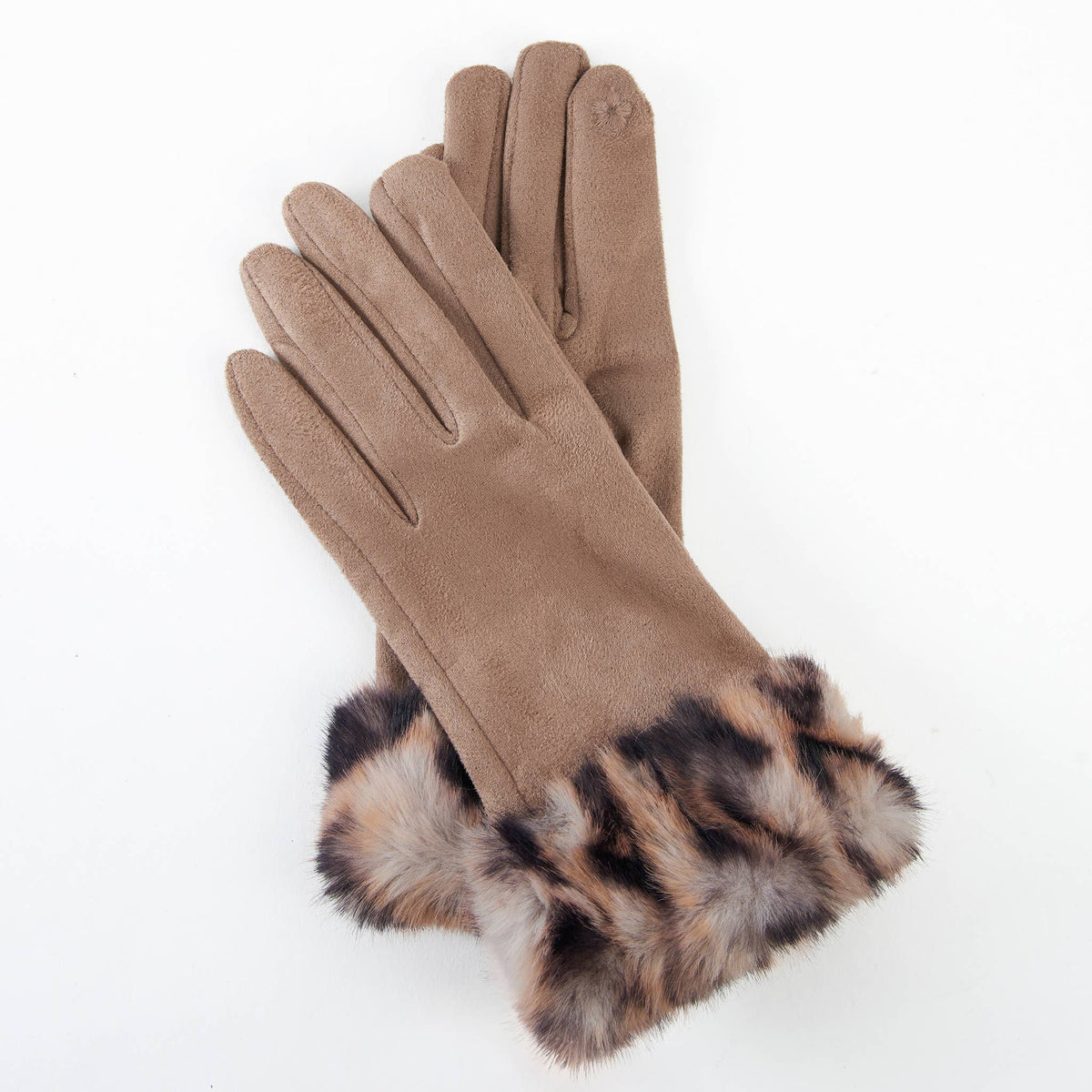 Ryan Animal Print Faux Fur Texting Winter Gloves
