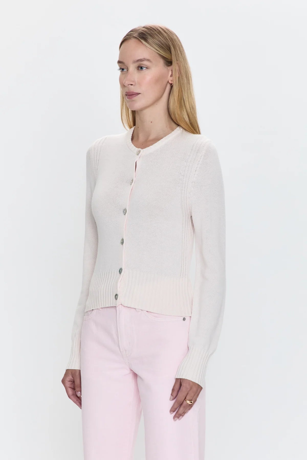 Pistola Taye Shrunken Pink Sweater In Barley Pink
