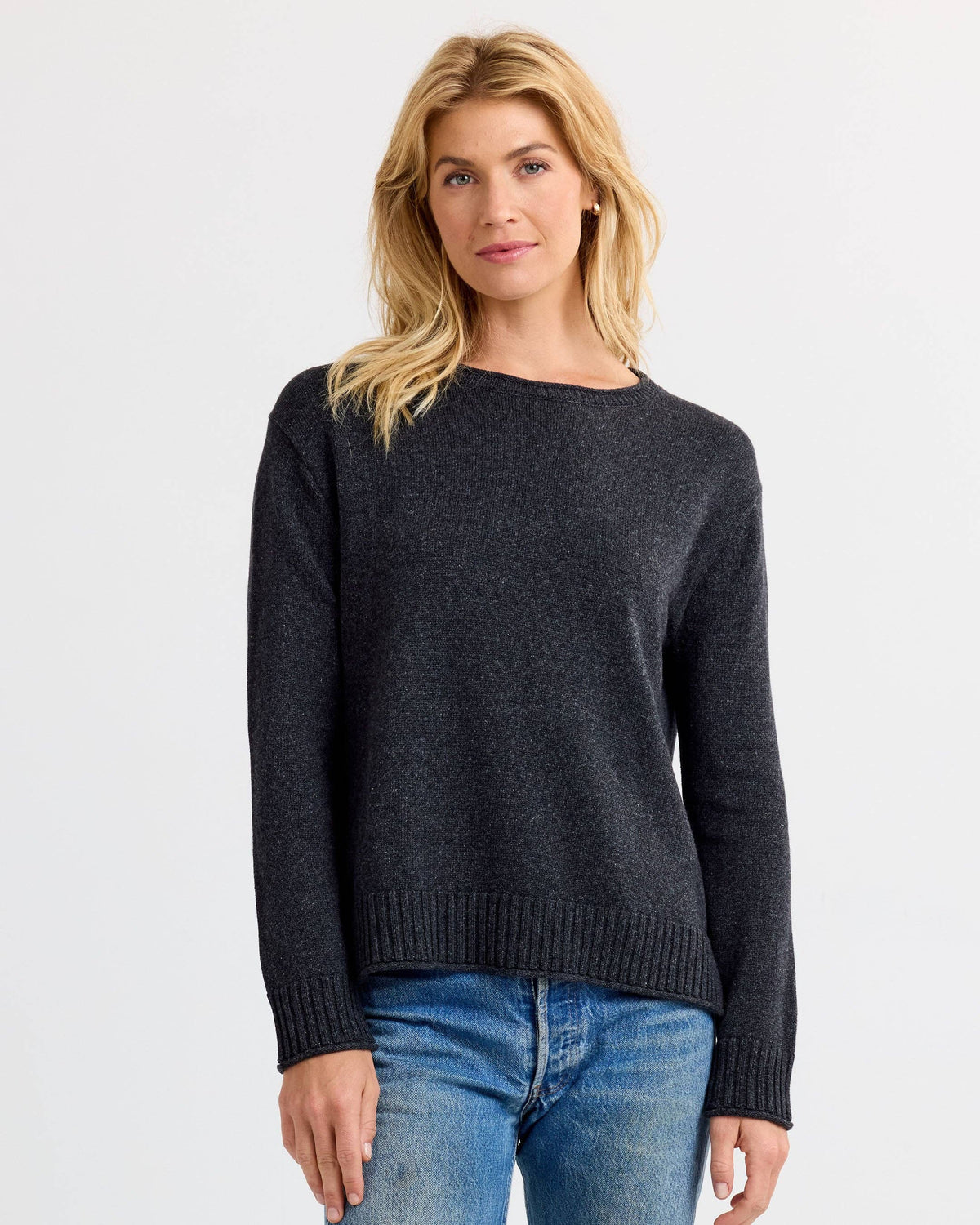 Everyday Cotton Crew in Charcoal