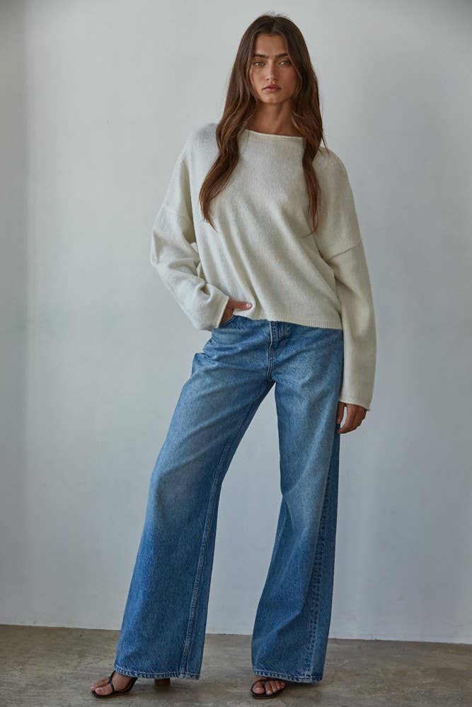 Clara Knit Rolled Pullover Sweater