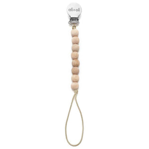 Ali+Oli Silicone Pacifier Clip (Beech Wood)