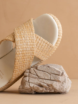 The Fresno Natural Raffia Platform Summer Sandal