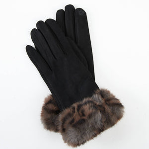 Ryan Animal Print Faux Fur Texting Winter Gloves