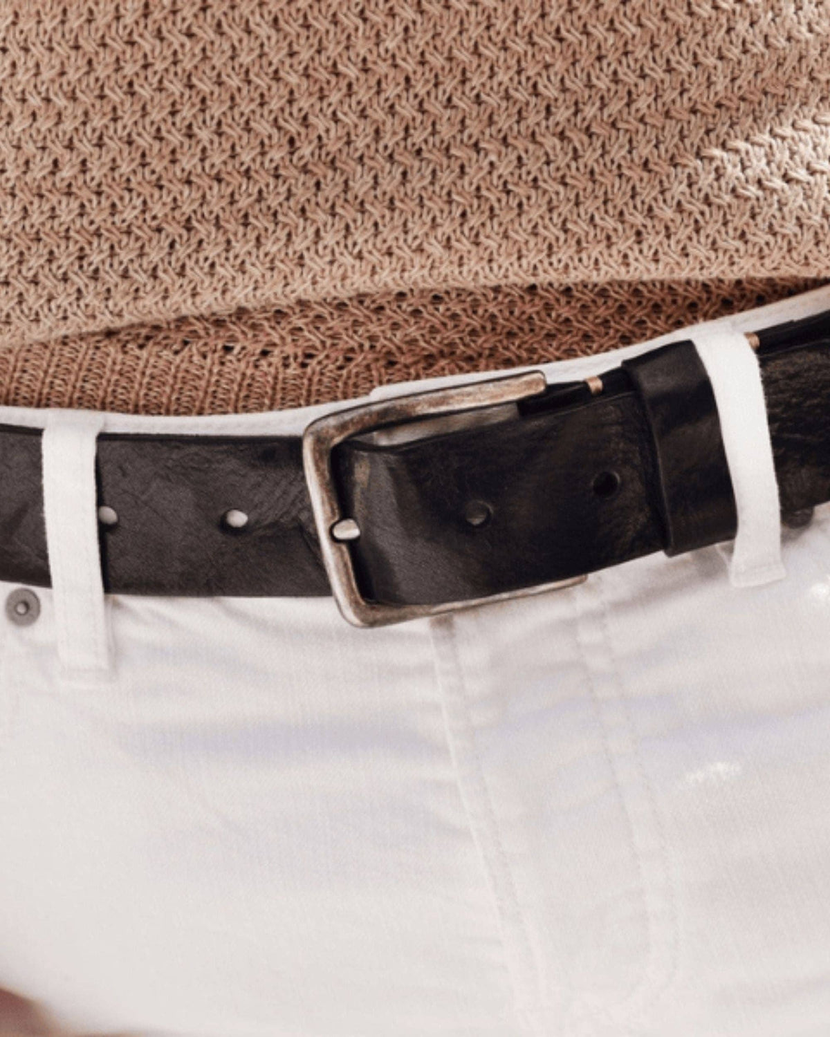 Dani Leather Belt with Silver Buckle