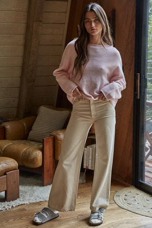 Clara Knit Rolled Pullover Sweater
