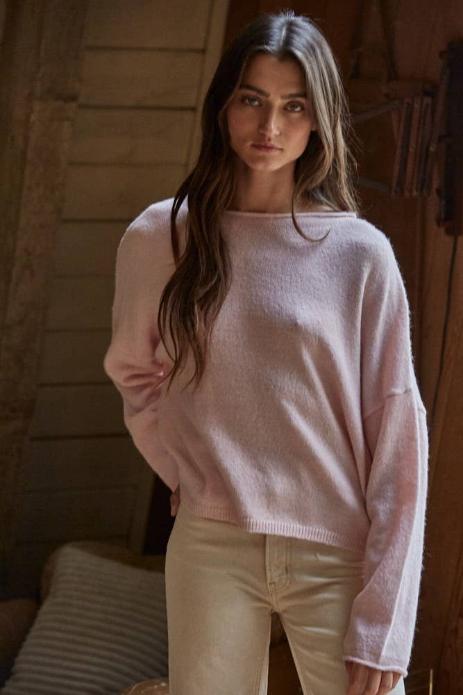 Clara Knit Rolled Pullover Sweater