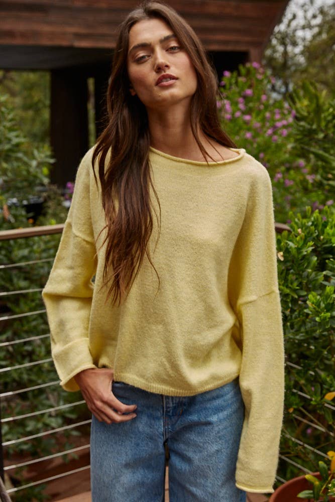 Clara Knit Rolled Pullover Sweater