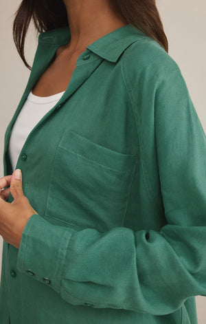 Z Supply The Perfect Linen in Botanical Green