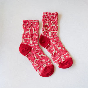 Christmas Glitter Casual Crew Socks