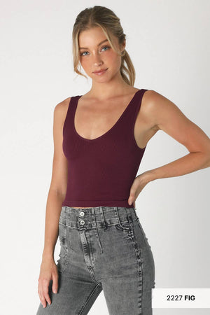 NIKIBIKI V Neck Ribbed Crop Top