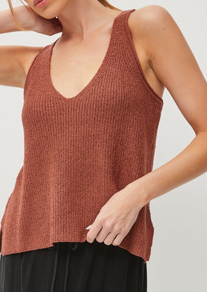 FLOWY RACERBACK KNIT TANK