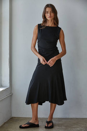Knit Layered Sleeveless Black Top