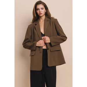 Relaxed Fit Blazer in Brown
